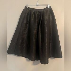 CeCe Black Metallic Shimmer Lurex Flare Skirt Size 0